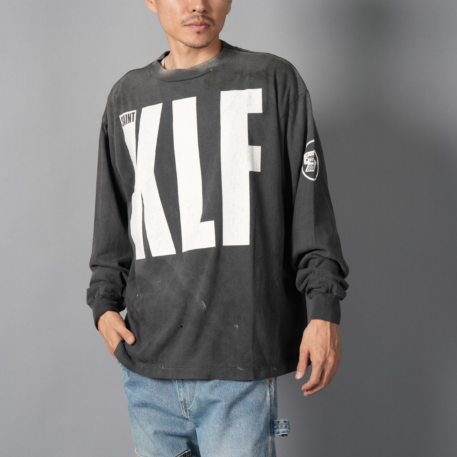 【ラスト1点】【コラボ】SM-HR1-0000-C03 / KLF  / LS TEE / WHITE KLF / BLACK / ロンT・カットソー (ブラック)