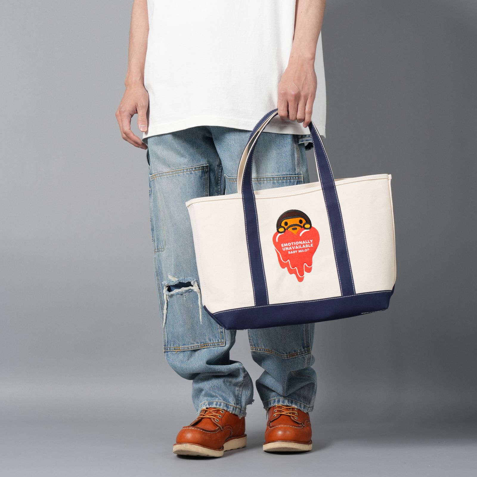 【ラスト1点】【コラボ】EU-HR8-0000-C37 / EU MILO TOTE / NAVY / トートバック  (ネイビー)