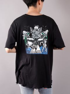 【限定品】FLARES N SLIPPERS / Tシャツ (ブラック) ダメージ加工 河村康輔