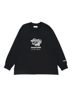 【ラスト1点】 FACETASM×KOSUKE KAWAMURA SHEEP LOGO LONG TEE / ファセッタズム x 河村康輔 / シープ ロゴ ロングTシャツ   (ブラック)
