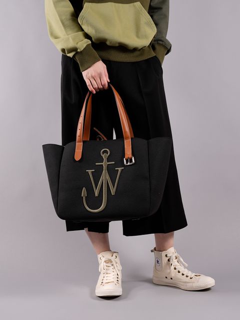RECYCLED CANVAS BELT TOTE / リサイクルド キャンバス トート バック (ブラック/グリーン)
