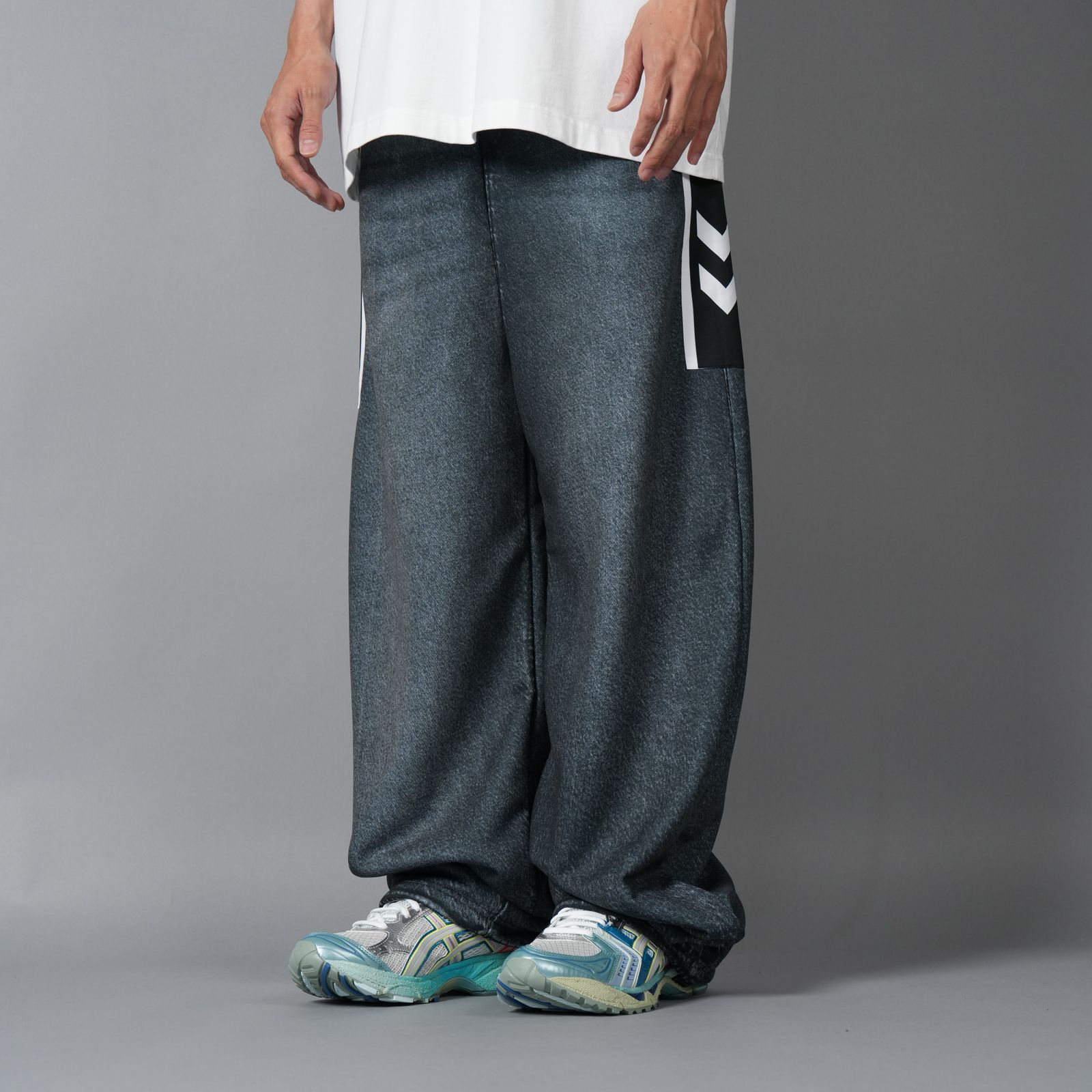 TRANS DENIM SWEAT TROUSER / トランス デニム スウェット トラウザー (ブラック)