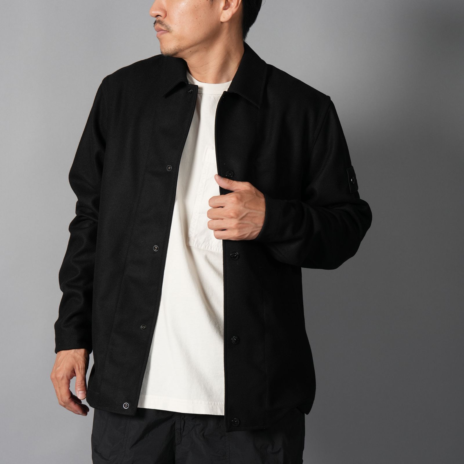 200020 / OVER SHIRT_S.I. GHOST / オーバーシャツ (ブラック)
