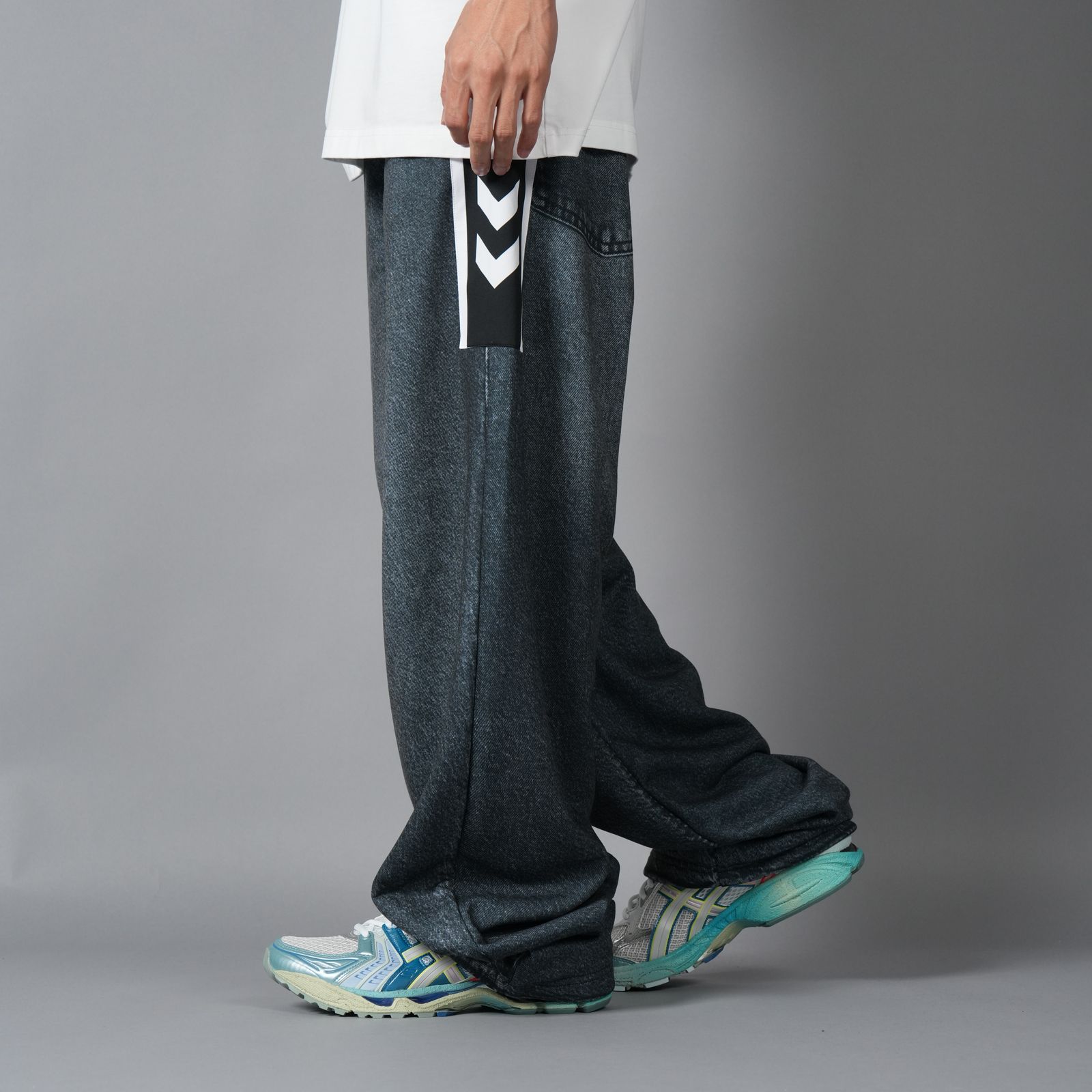 TRANS DENIM SWEAT TROUSER / トランス デニム スウェット トラウザー (ブラック)