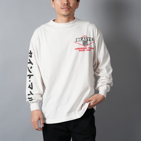 【コラボ】SM-MK8-0000-C24 / BTB_LS T-SHIRT / BEASTIEBOYS / WHT / Tシャツ (ホワイト)