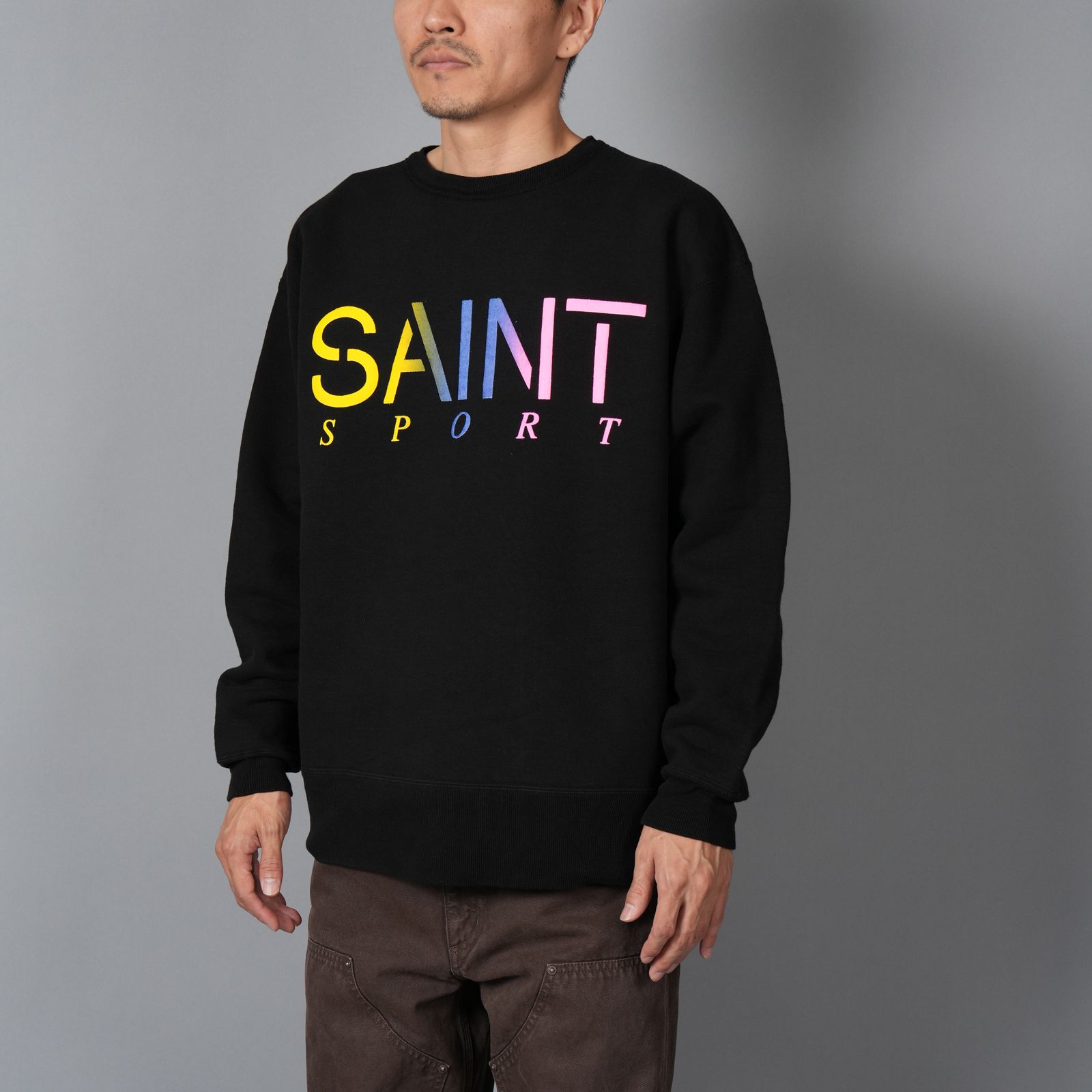 【残りわずか】SM-HR1-0000-044 / CRW NECK SWET / SAINT SPORT / BLK / クルーネックスウェット・トレーナー (ホワイト)