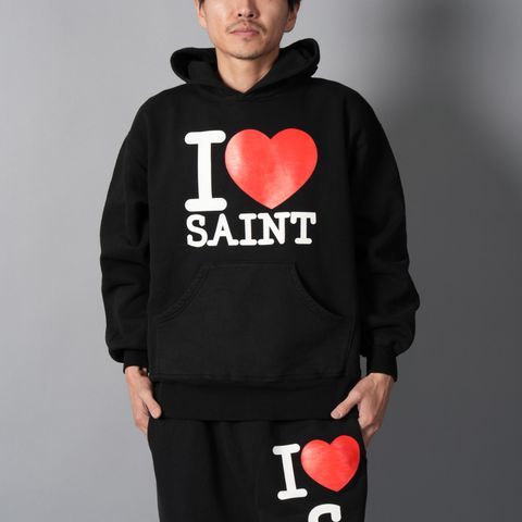 【残りわずか】SM-MK8-0000-057 / HOODIE / I LOVE SAINT / BLACK / パーカー・フーディー (ブラック)