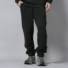 【ラスト1点】61141 / ORGANIC COTTON DIAGONAL FLEECE 'OLD' EFFECT / スウェットパンツ [ガーメントダイ] (ブラック)