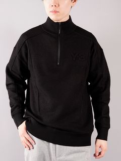 M CLASSIC MERINO BLEND HALF-ZIP ROLL NECK/ メンズ クラシック メリノ ブレンド ハーフジップ  ロールネック (ブラック)