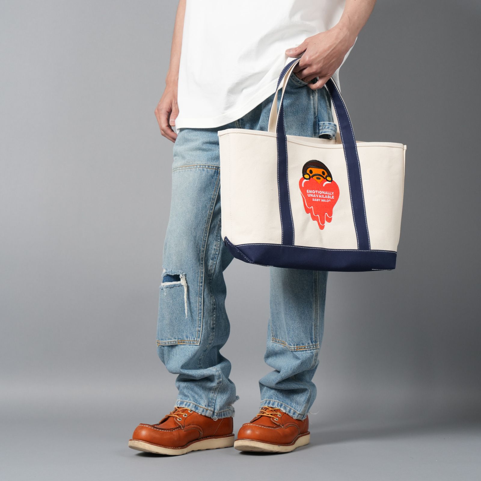 【ラスト1点】【コラボ】EU-HR8-0000-C37 / EU MILO TOTE / NAVY / トートバック  (ネイビー)