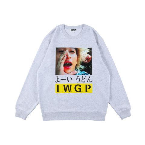 【ラスト1点】PHOTO MASSEGE SWEATSHIRT "よーいうどん" / フォトメッセージ スウェット  (グレー)