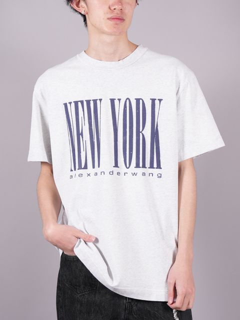 【ラスト1点】 SHORT SLEEVE TEE WITH NY PUFF GRAPHIC  / Tシャツ 【ユニセックス】 (ライトヘザーグレー)