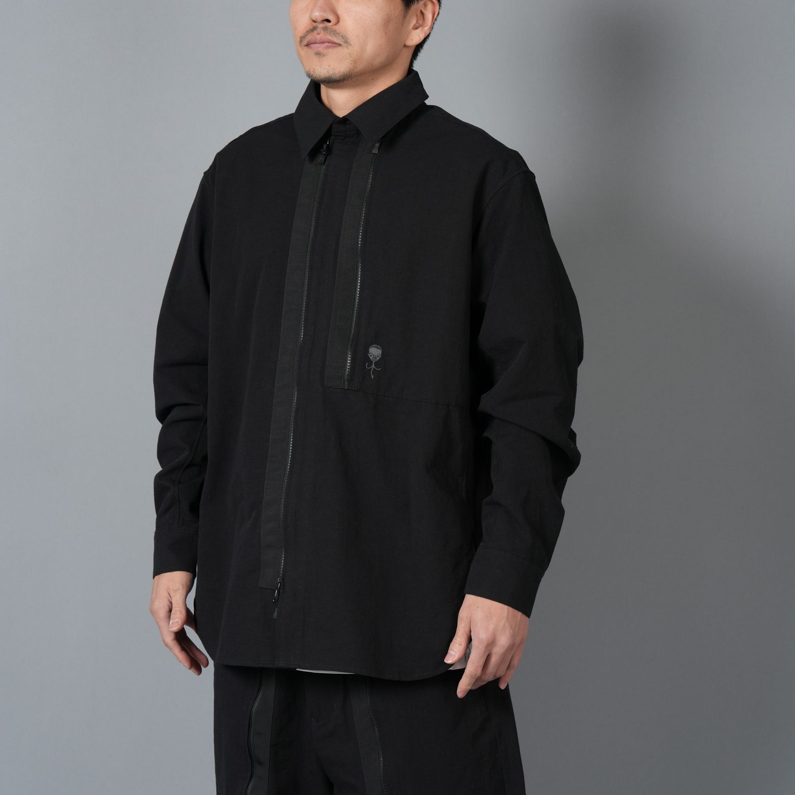 【ラスト1点】【限定】WATER REPELLENT NATURAL FABRIC SHIRT OUTERWEAR / シャツ (ブラック)