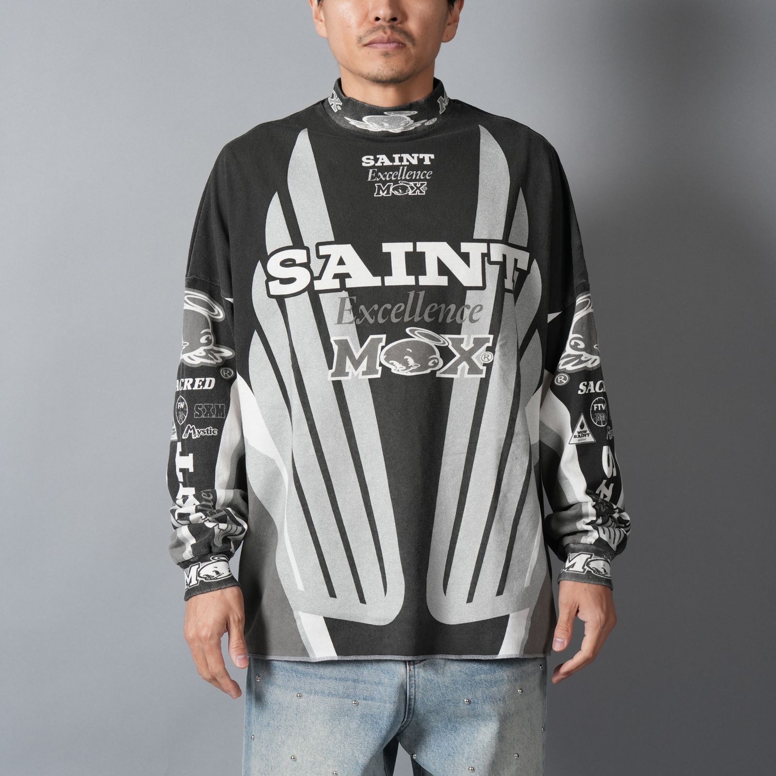 【ラスト1点】SM-MK8-0000-029 / LS T-SHIRT / SAINT MX / BLACK / ロンT・カットソー (ブラック)