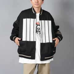 【ラスト1点】【限定】FACETASM x DICKIES 7 BARS STADIUM JACKET / ファセッタズム x ディッキーズ セブンバー スタジアムジャケット (ブラック)