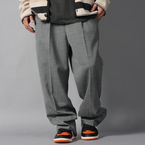One Tuck Slacks / ワンタックスラックス (グレー)