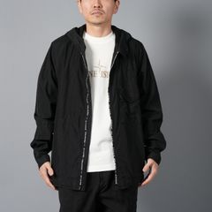 【残りわずか】CUPRO NYLON-TC_ GARMENT DYED / ナイロンジャケット (フード付き) / ブラック / ガーメントダイ