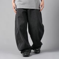 【ラスト1点】OVERSIZED ROUNDED LOW RISE JEAN / デニム オーバーサイズ ローライズジーンズ  (グレーアシッド)