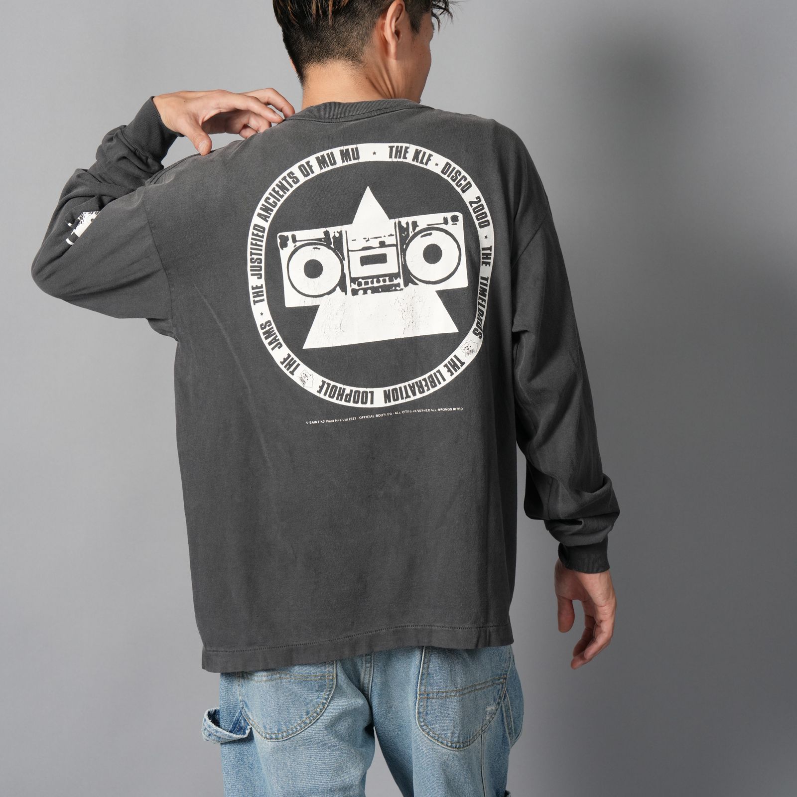 【ラスト1点】【コラボ】SM-HR1-0000-C03 / KLF  / LS TEE / WHITE KLF / BLACK / ロンT・カットソー (ブラック)