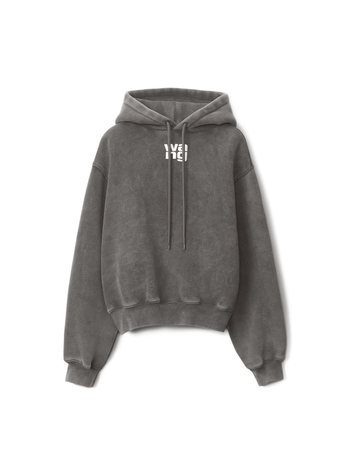 alexander wang - ESSENTIAL TERRY HOODIE WITH PUFF PAINT LOGO 