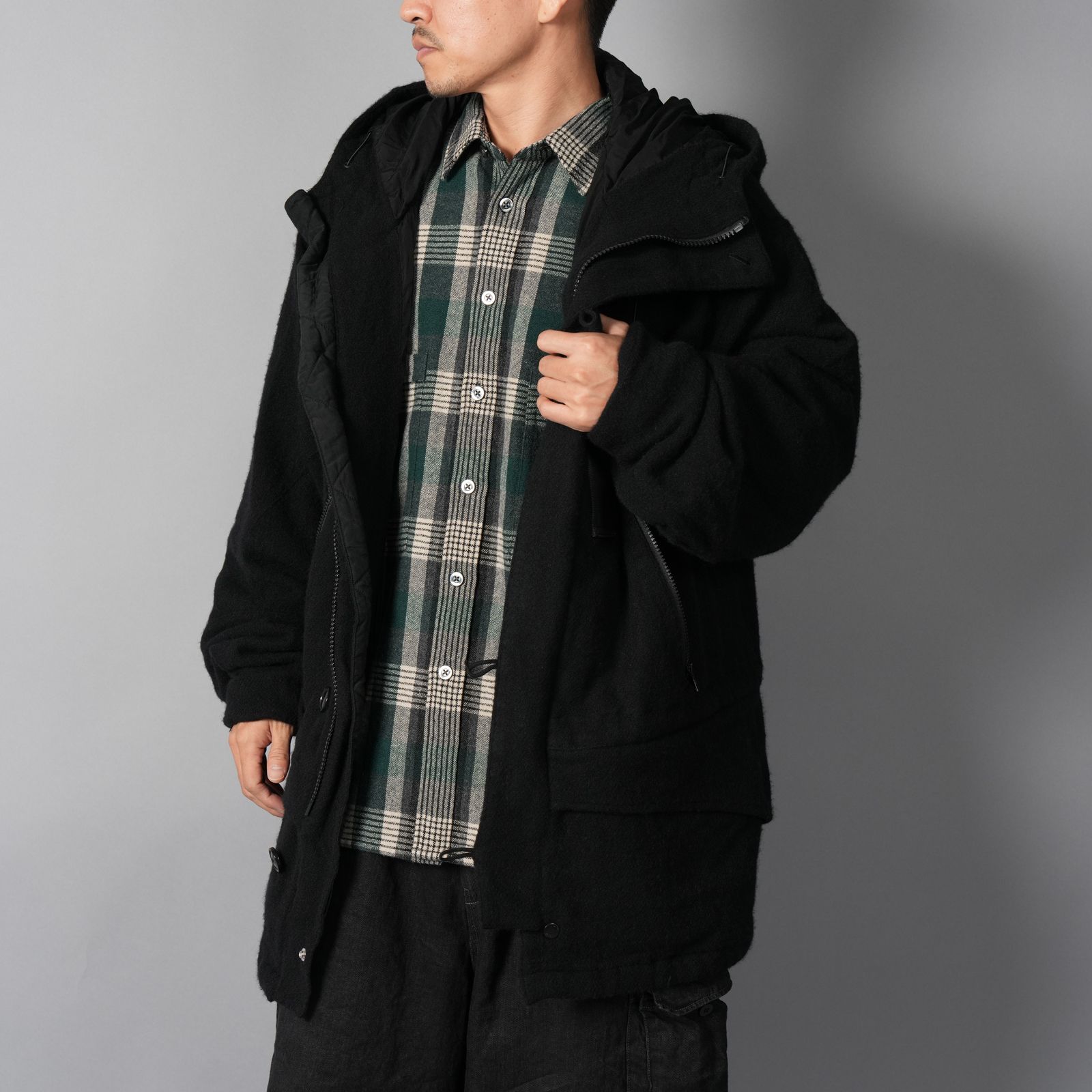 Felted Wool Coat / フェルテッド ウールコート (ブラック)