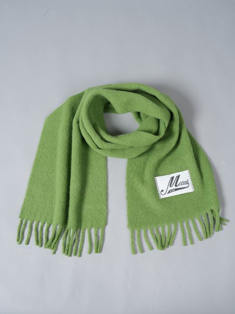 【ラスト1点】 マフラー / フリンジ付き / ラージサイズ / ブラッシュド アルパカ ウール / ユニセックス (キウイ) ASZC0005A0UTW91800V40 MARNI