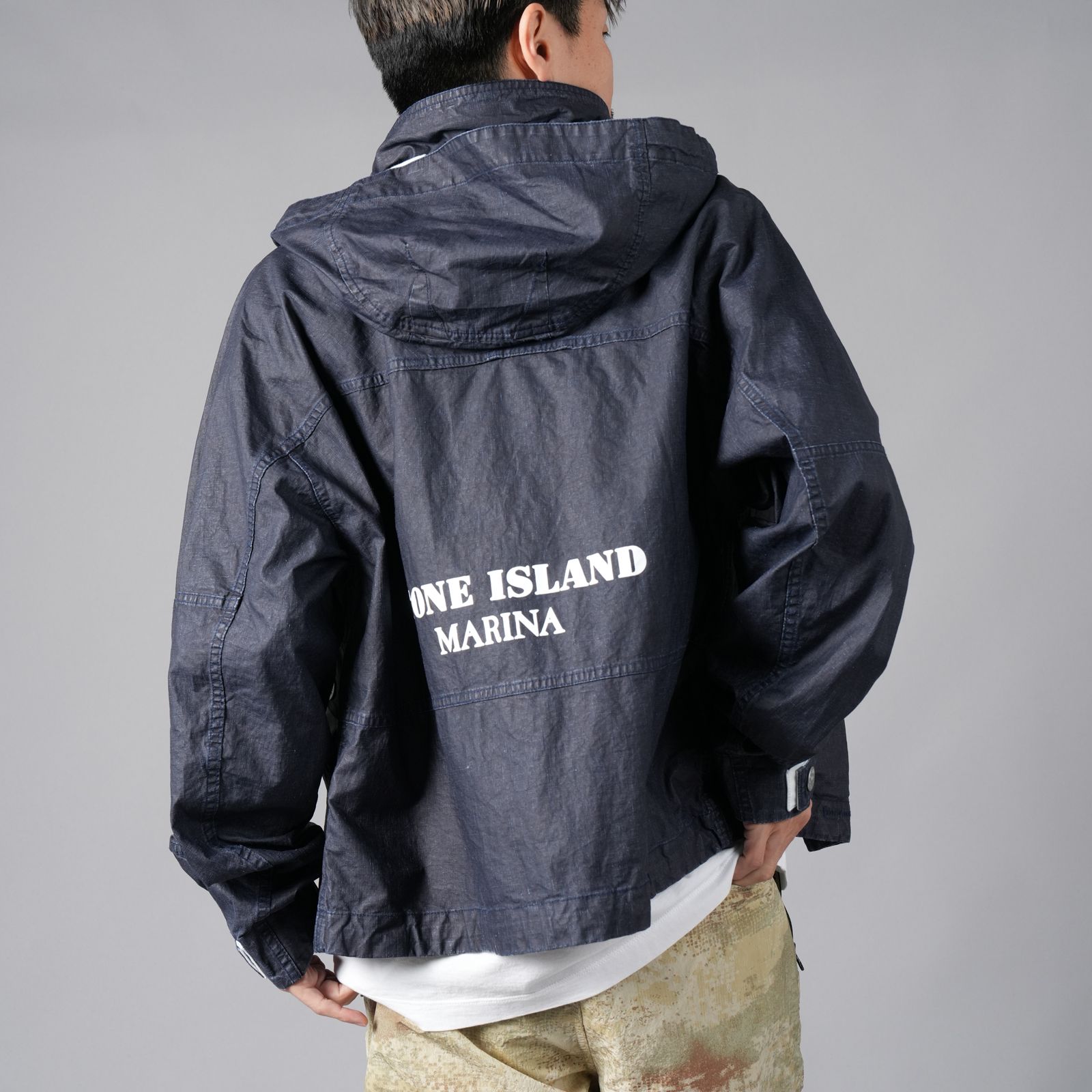 STONE ISLAND - 418X1 / STONE ISLAND MARINA_RAW PLATED LINEN ...