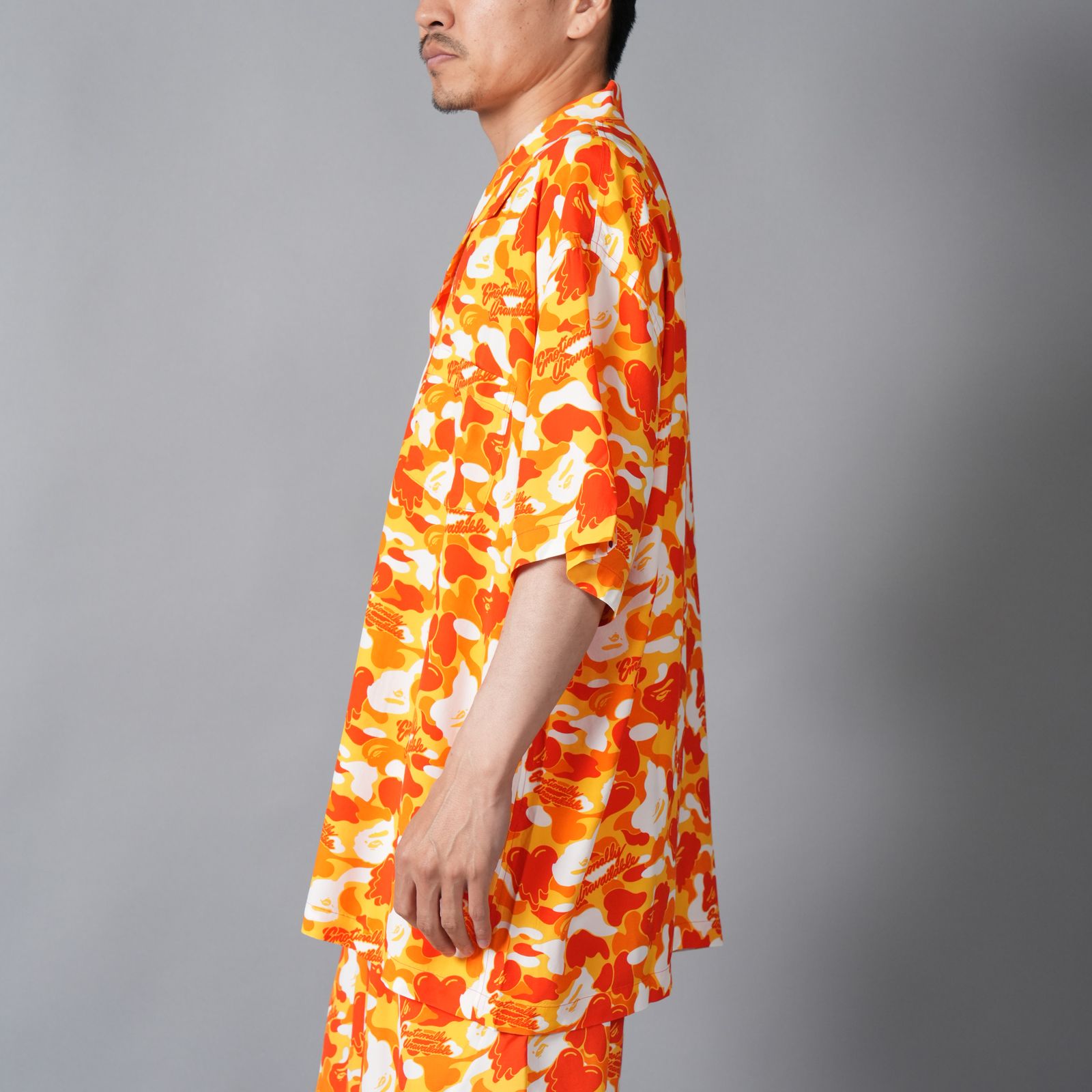 【コラボ】EU-MK8-0000-C01 / EU APE ALOHA SHIRT / ORANGE / シャツ (オレンジ)