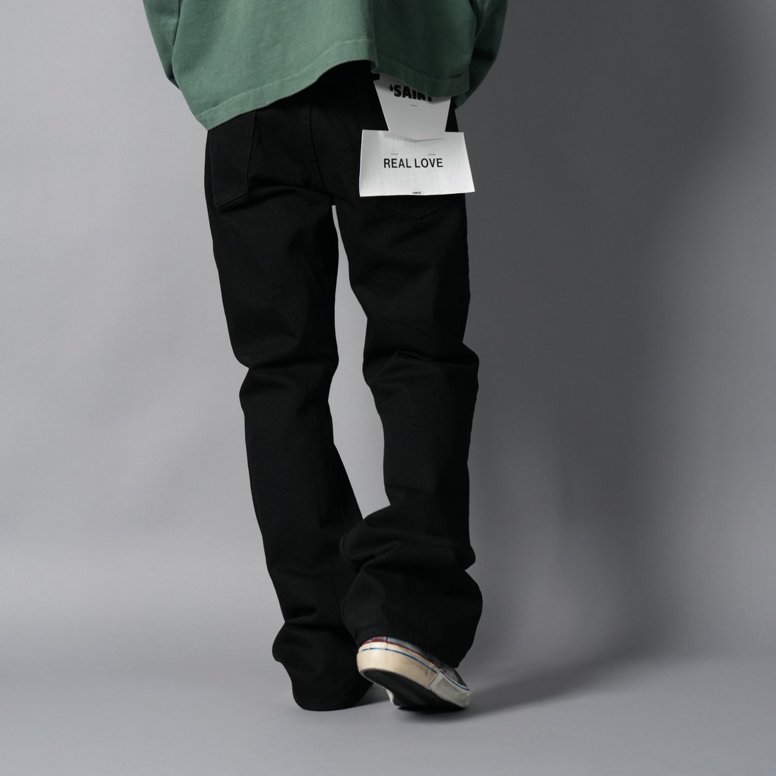 【ラスト1点】SM-MK8-0000-078 / BLACK DENIM PANTS / FLARE / デニムパンツ (ブラック)