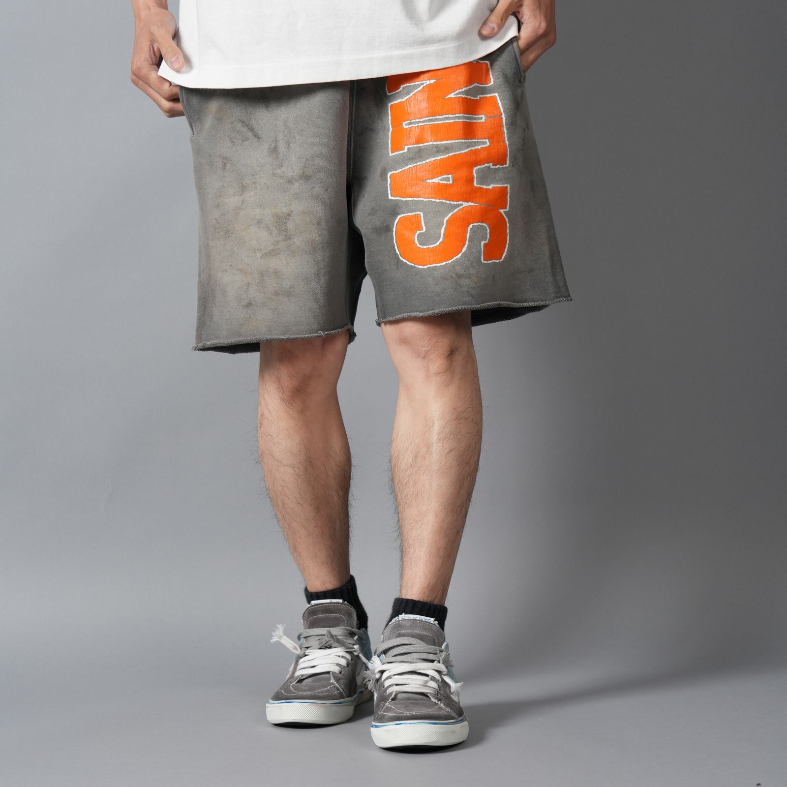 【残りわずか】SM-MK8-0000-069 / SWEAT SHORTS / SAINT / CHARCOAL / スウェットショーツ  (チャコール)
