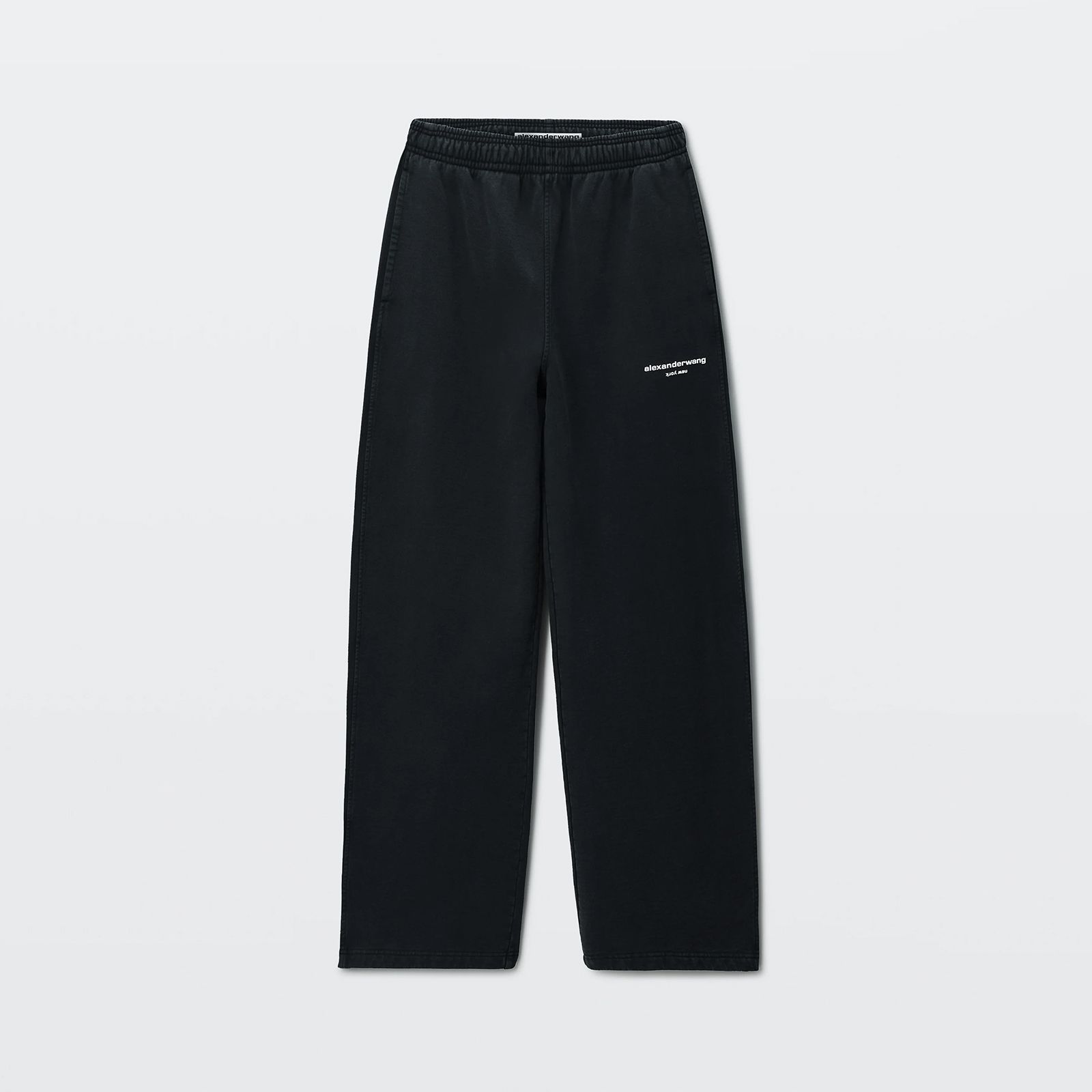 MID-RISE OVERSIZED SWEATPANT W/ LOGO PRINT / ミッドライズ オーバーサイズ スウェットパンツ (ウォッシュドブラック)