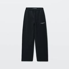 MID-RISE OVERSIZED SWEATPANT W/ LOGO PRINT / ミッドライズ オーバーサイズ スウェットパンツ (ウォッシュドブラック)