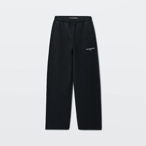 MID-RISE OVERSIZED SWEATPANT W/ LOGO PRINT / ミッドライズ オーバーサイズ スウェットパンツ (ウォッシュドブラック)