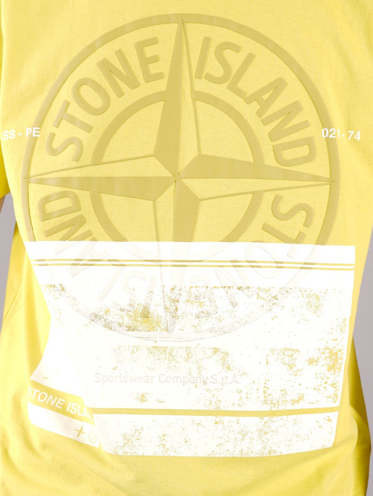 BLOCK ONE' / プリント Tシャツ / ピスタチオ グリーン / ガーメントダイ [2NS65]