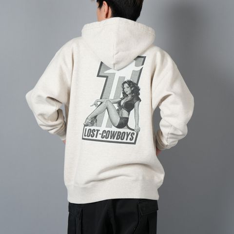 PRINTED HOODIE "NO.1" / プリント フーディー ナンバーワン / パーカー (オートミル)