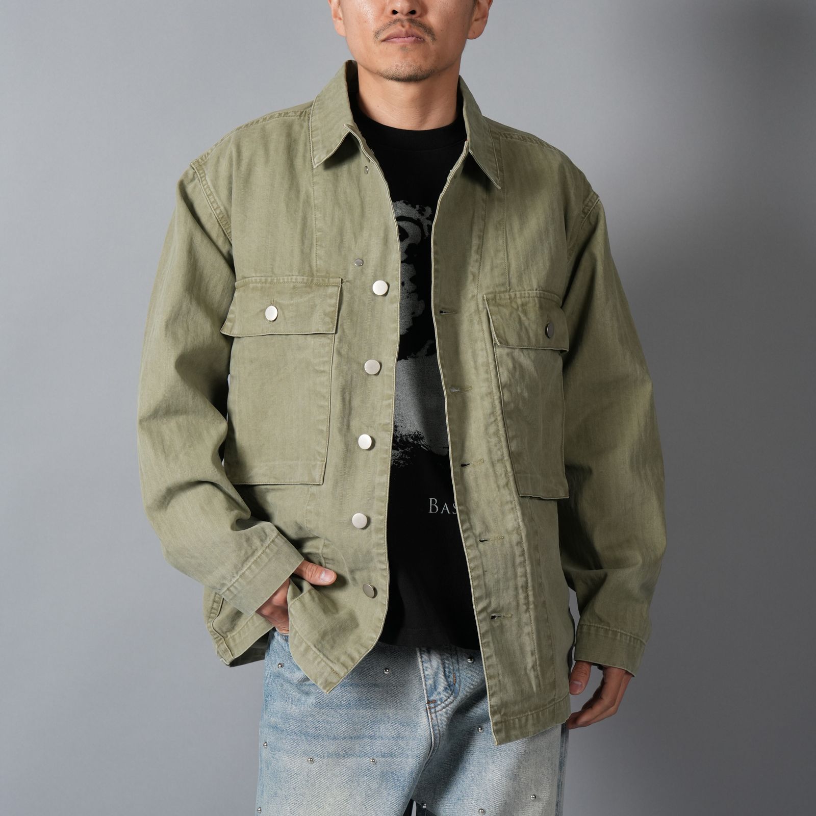 BEATNIK v2, button up / ミリタリージャケット (ミリタリーグリーン)