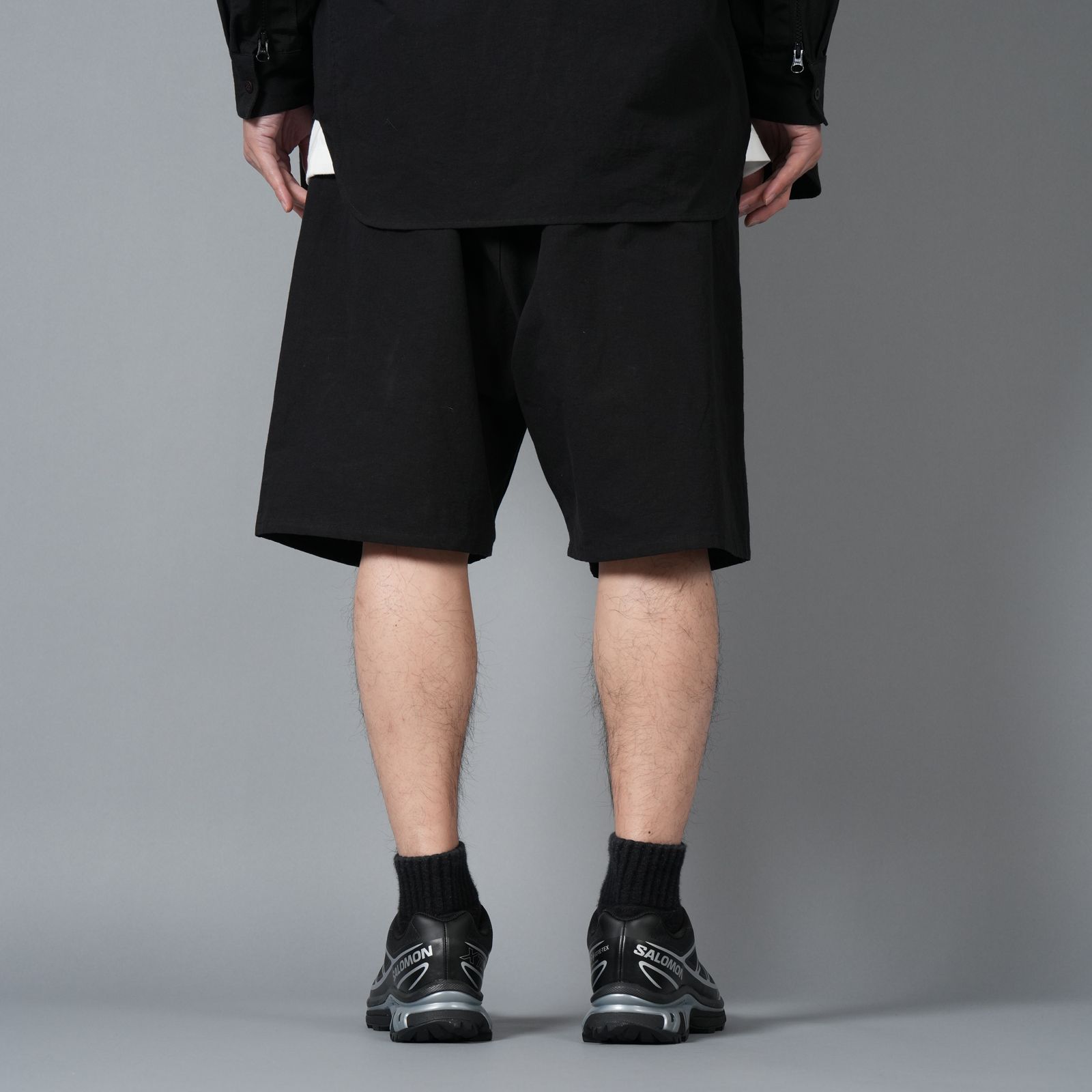 【限定】WATER REPELLENT NATURAL FABRIC SHORT PANTS / ショートパンツ (ブラック)