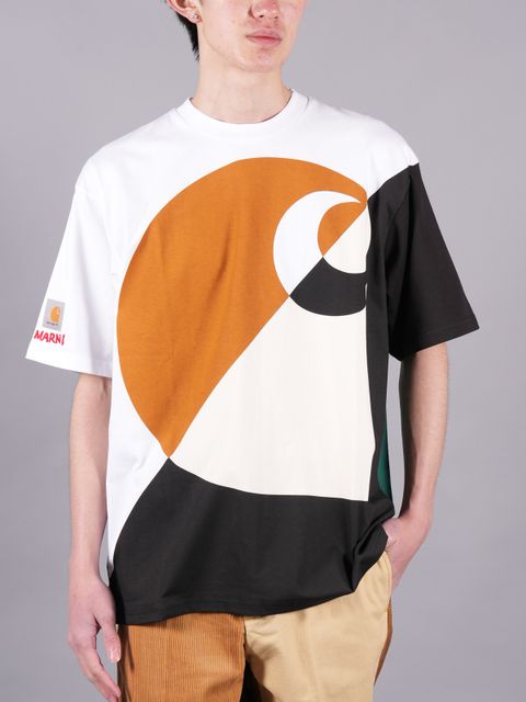 【ラスト1点】 MARNI X CARHARTT WIP - GREEN LOGO T-SHIRT / Tシャツ  (ストーングリーン)