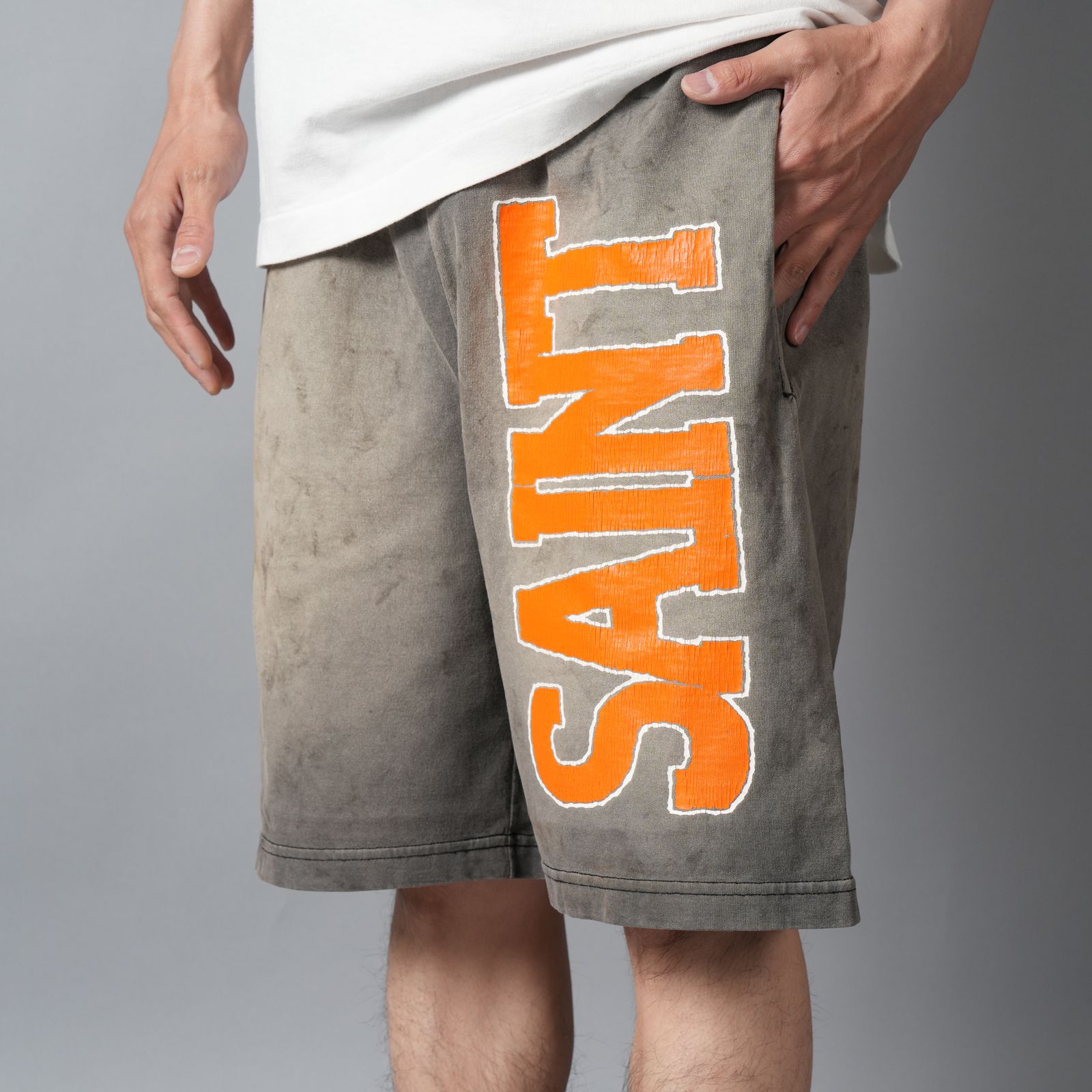 SM-MK8-0000-070 / EASY SHORTS / CUT SEW / CHARCOAL / スウェットショーツ  (チャコール)