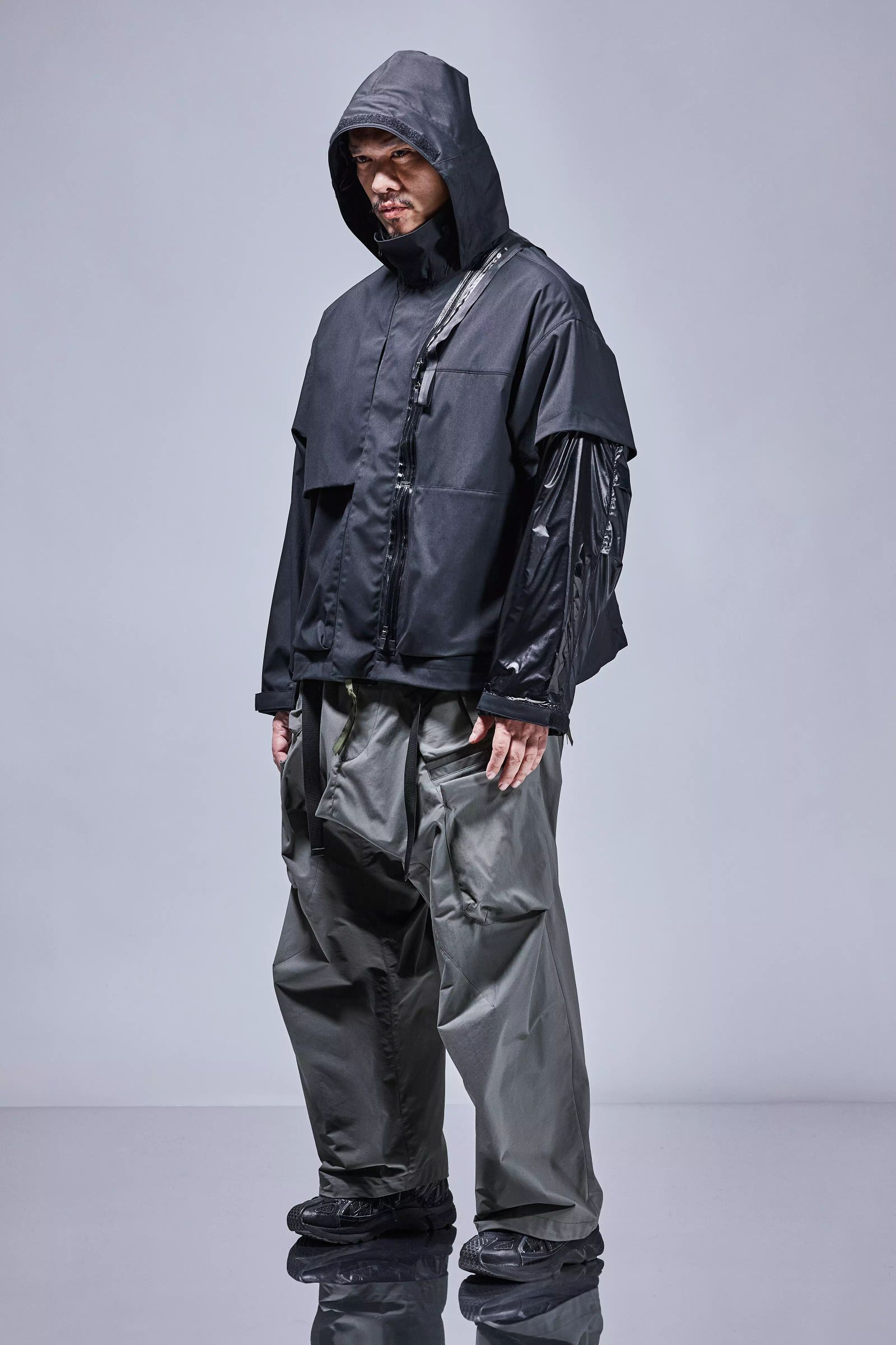 【ラスト1点】J115K-E / Encapsulated Nylon Interops Jacket Gen. 1 / エンキャプスレイテッド ナイロン インターロプス ジャケット  [ワイドフィット] (ブラック)
