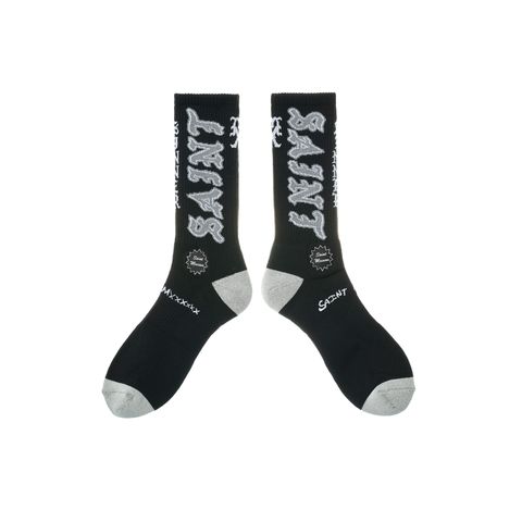 SM-MK8-0000-109 / SOCKS / SAINT/ BLACK+GREY / ソックス  (ブラック/グレー)
