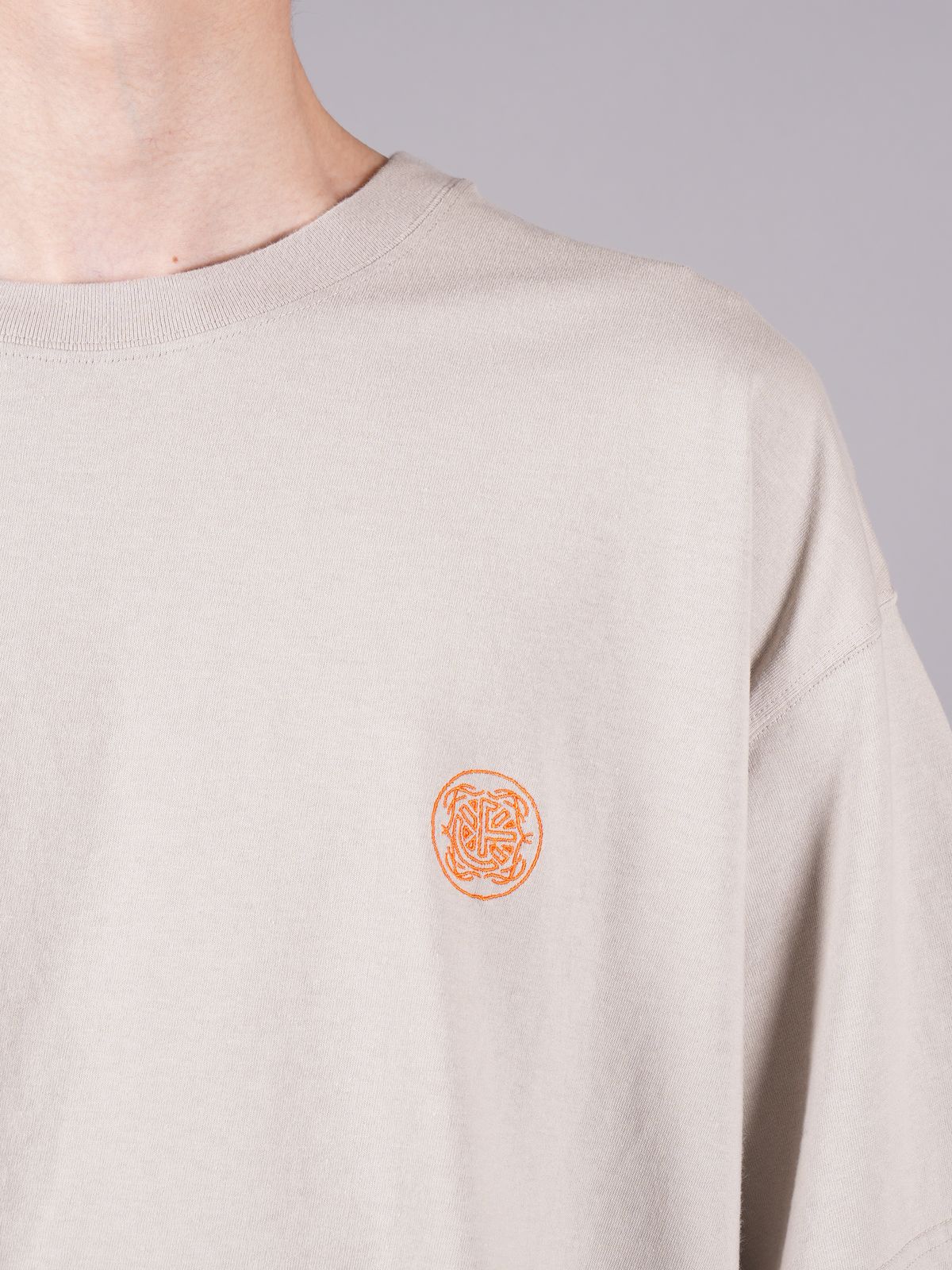 【ラスト1点】 RIB BIG TEE / リブ ビッグ Tシャツ  / 【オーバーシルエット】サンドベージュ