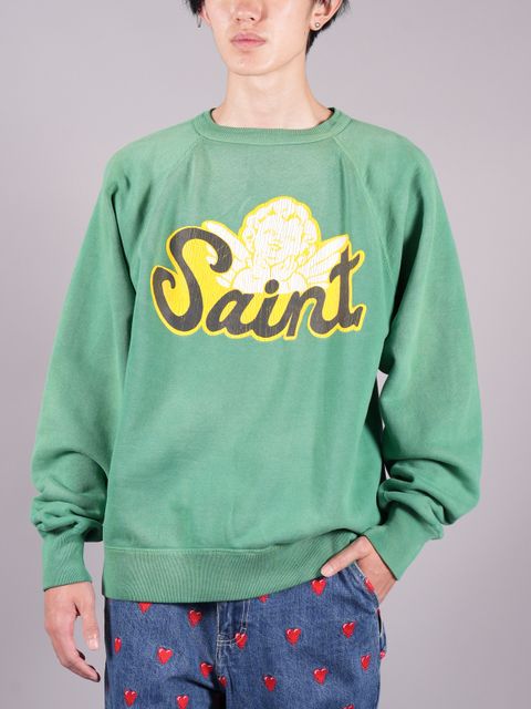 ラスト1点 / SM-A22-0000-021 / CRW SWT / SAINT ANGEL /GREEN / クルーネック スウェット  (グリーン)