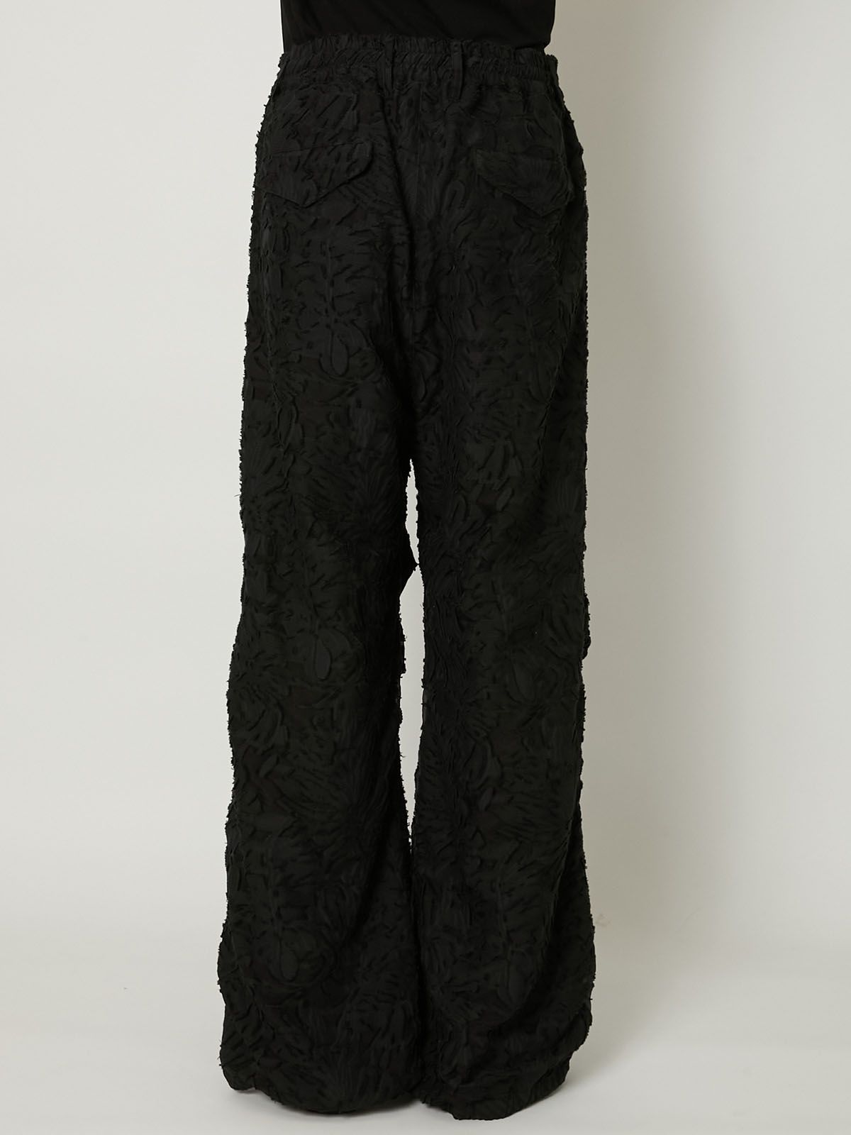【ラスト1点】 CUT JACQUARD PARACHUTE PANTS / カットジャガード パラシュートパンツ (ブラック)