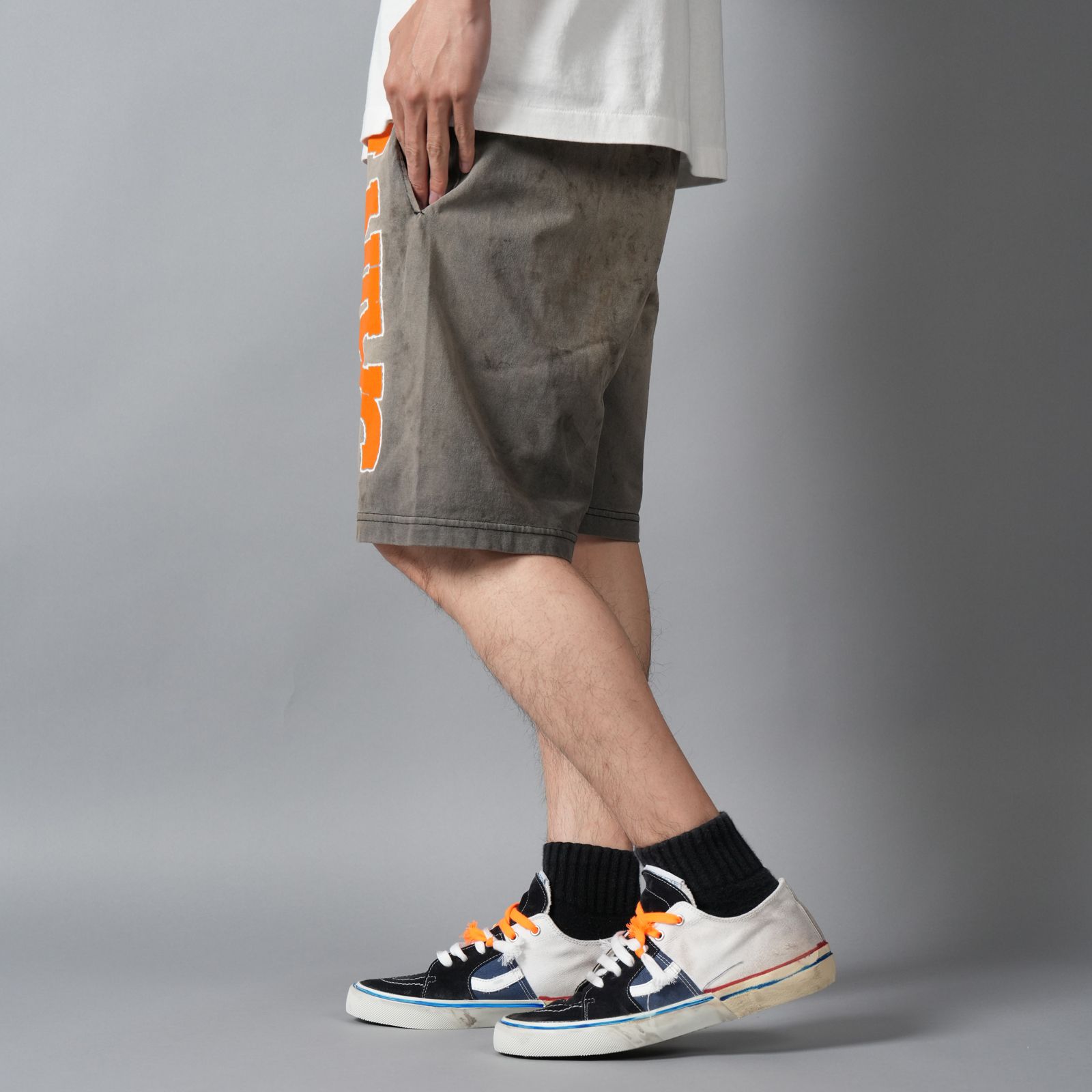 SM-MK8-0000-070 / EASY SHORTS / CUT SEW / CHARCOAL / スウェットショーツ  (チャコール)