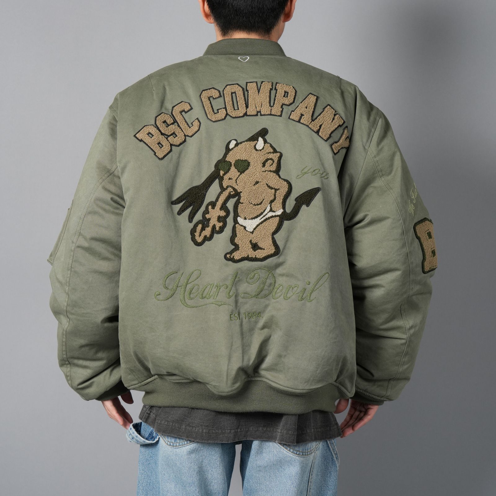 【ラスト1点】【コラボ】Basicks x F.M.C.D / Varsity Cotton Bomber Jacket / ヴァーシティジャケット・ボンバージャケット [リバーシブル](カーキ)