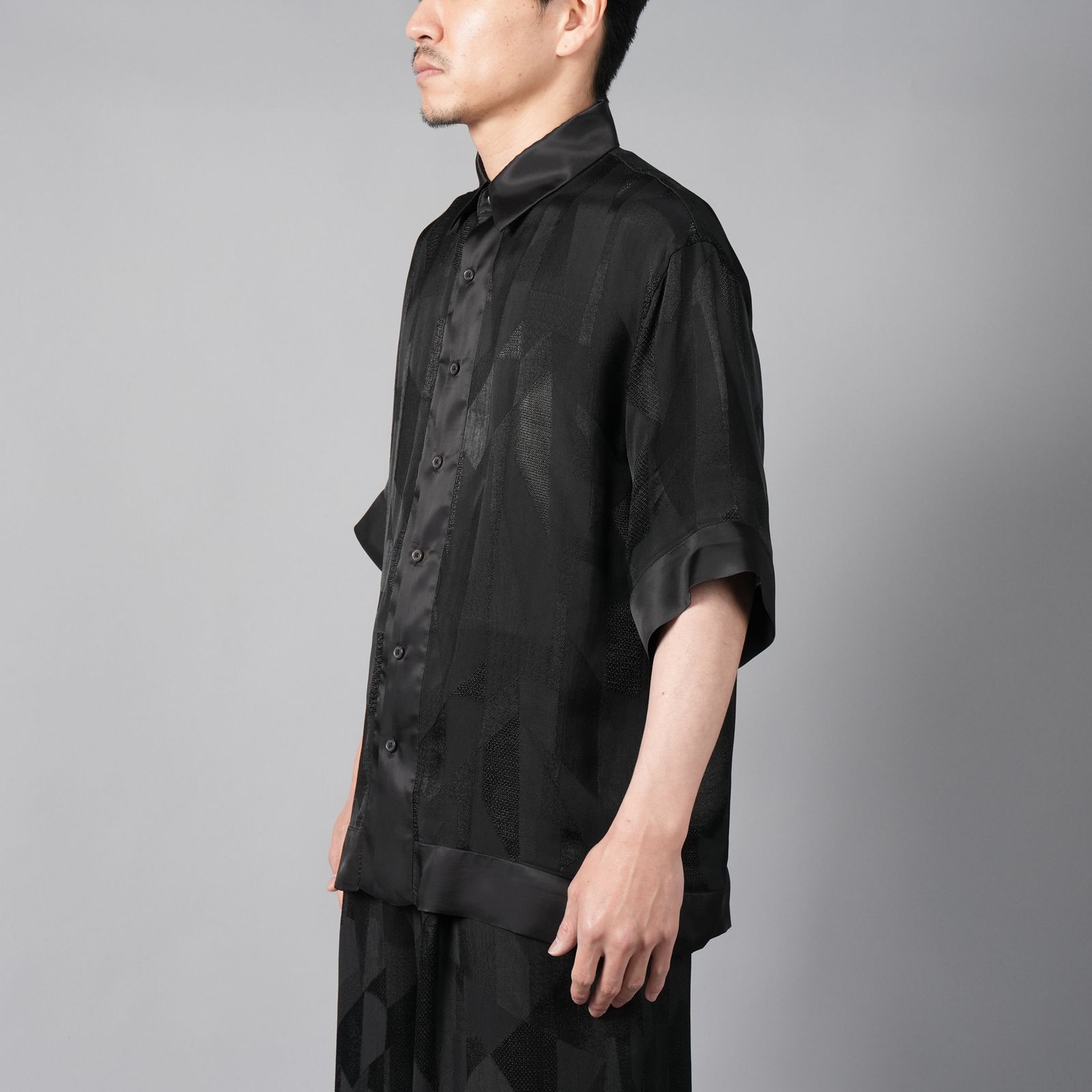 【ラスト1点】RAYON CUPRA SHIRT / レーヨン キュプラ シャツ (ブラック)