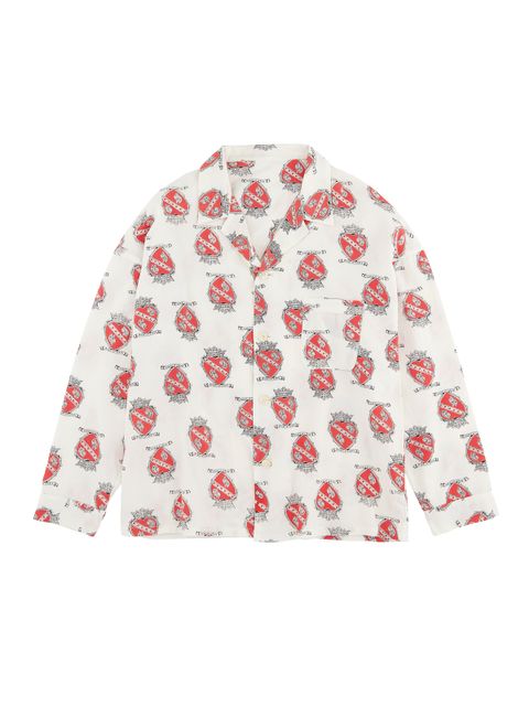 ラスト1点 / SM-S21-0000-031/PJ SHIRT_heart _WHITE / パジャマシャツ / ハート  (ホワイト) SM-S21-0000-031 ©SAINT M××××××