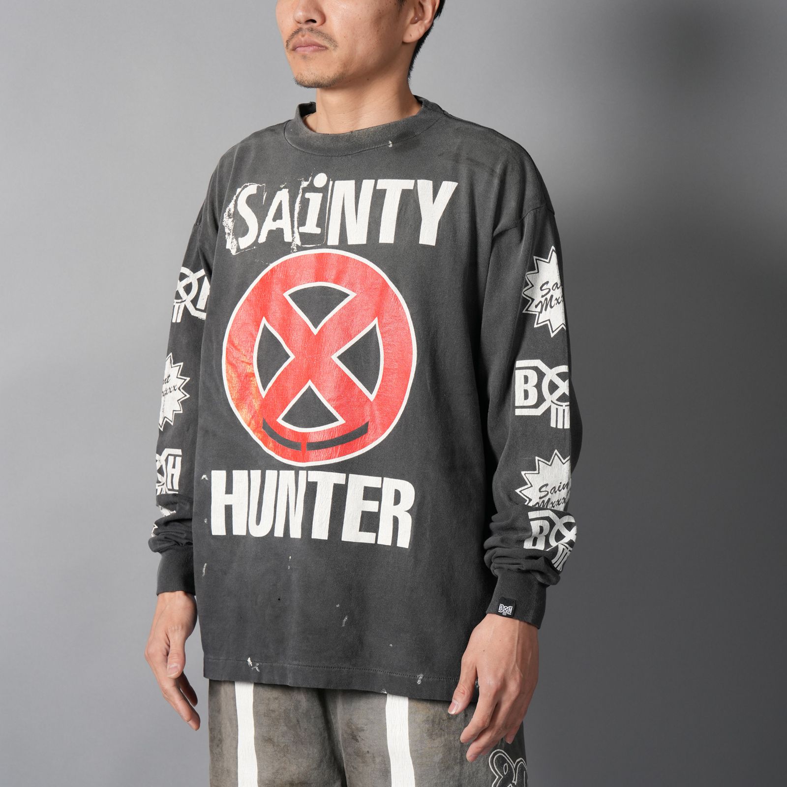 【ラスト1点】【コラボ】SM-MK8-0000-C31 / BH_LS T-SHIRT / SAINTY HUNTER / ロンT・カットソー(ブラック)