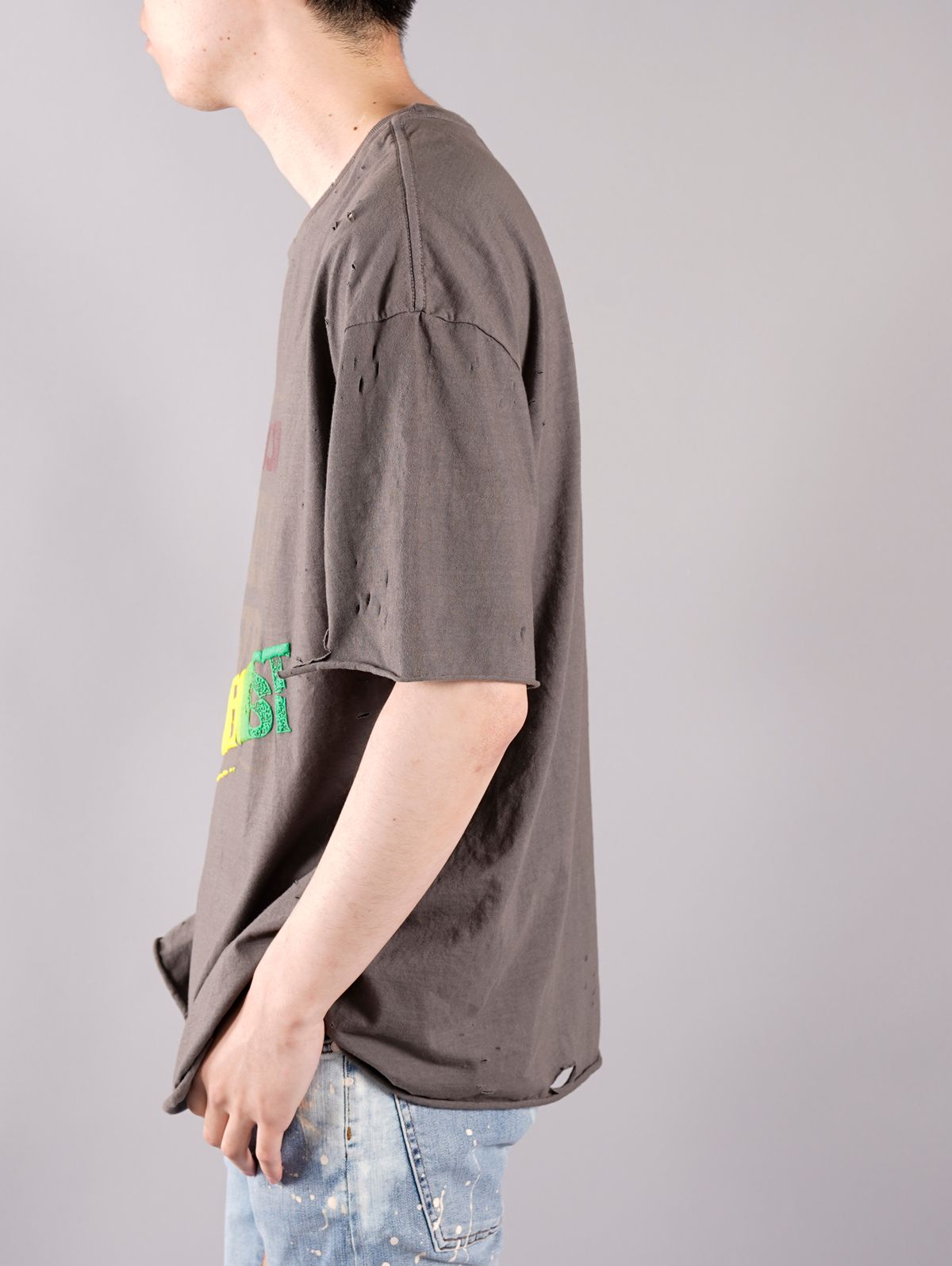 alchemist アルケミスト ダメージ クラッシュ グレー Tシャツ M ALCHEMIST（アルケミスト）Tシャツ・カットソー グレー サイズ:M